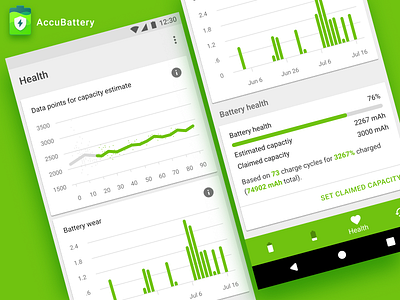 AccuBattery: Health android app interface material design ui