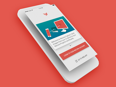 Wecora: Mobile App Welcome Screen app interface material design responsive design ui web app