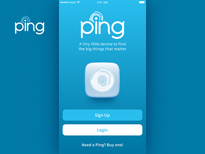 Ping: App Welcome Screen app interface ios mobile ui