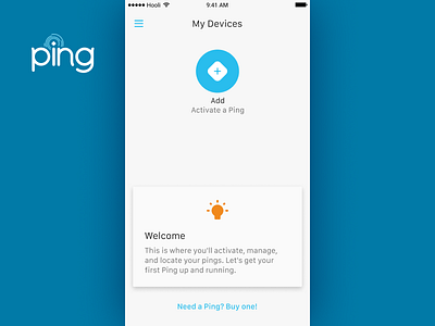 Ping App: My Devices app interface ios mobile ui