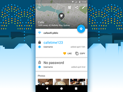 Wifi Map Redesign: Hotspot Page android app interface material design ui