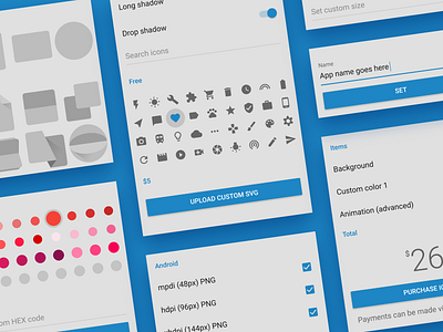 Icon Forge UI Components android app icon iconography material design web