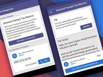 The Response : Interface 02 android material design political politics
