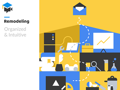 Remodeling: Onboarding Illustration - Organized & Intuitive geometric illustration