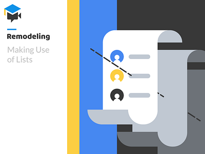 Remodeling: Onboarding Illustration - Making Use of Lists geometric illustration