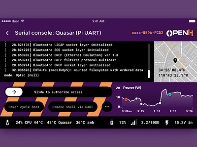 OpenH.io UI: Console app ios iot material design