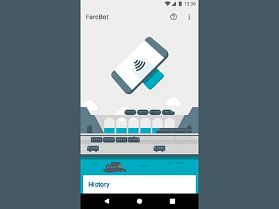 Farebot Welcome Screen android app illustration interface material design ui