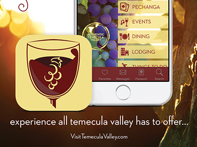 Wine Country App Promotion advertisement app design logo promotion vector
