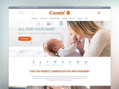 CombiUSA Ecommerce Web Design babies carriers design icons site strollers ui web web design