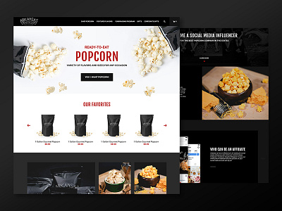 Gourmet Popcorn | Home + Landing Page business design ecommerce landing page layout popcorn ui visual web design website