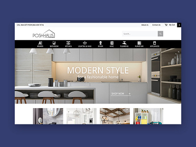 Modern Home Ecommerce Website design ecommerce home mega menu modern ui visual web design website