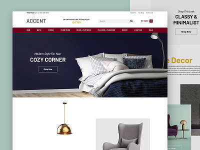 Home Decor Theme design ecommerce home decor online store theme ui ux volusion web design website