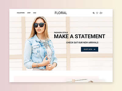 Floral cart design ecommerce fashion store theme ui ux volusion web design website