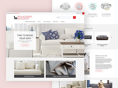 Replacement Slipcovers - Homepage design ecommerce furniture home homepage service ui ux web design website