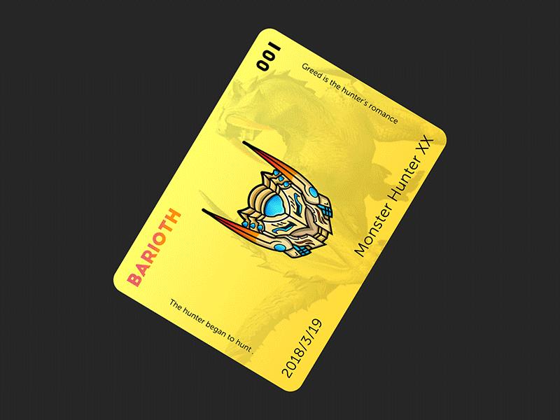 Monster hunter Card