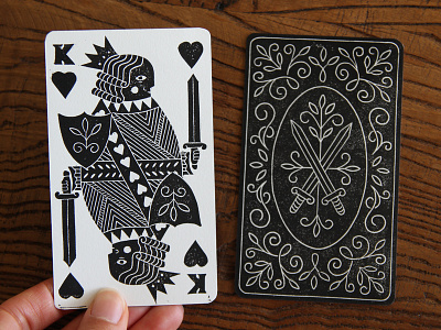 King of Hearts art blockprint illustration king of hearts linocut linoprint playing card printmaking