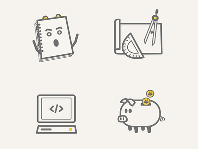 icons coding design diary icon icons notebook piggybank program ruler savings