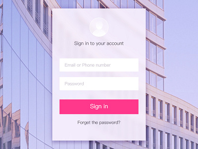 Login page