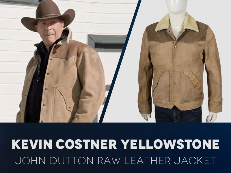 John Dutton Yellowstone Kevin Costner Raw Leather Jacket by USA Jacket ...