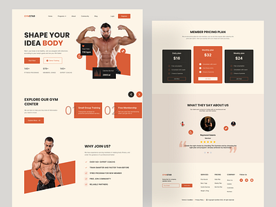 Fitness Landing Page bodybuilding design exercise fitness fitness club fitness landing page fitness ui fitness website gym gym website health healthy landing page muscle popular ui design uiuxdesign web weightloss workout