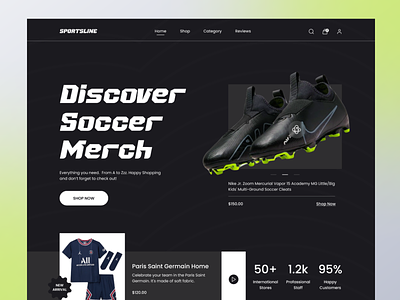 Sports E-Commerce Web Header branding e commerce design e shop ecommerce fashion football football e commerce landing page online store shopping shopping cart soccer sports sports e commerce ui ux design web design web header webdesign website