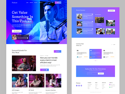 Podcast Landing Page / Home Page UI by Md Rimel on Dribbble