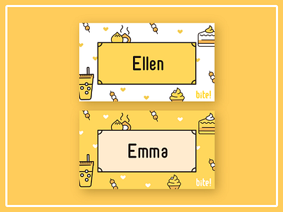 name card design bite! cake card drink graphic layout