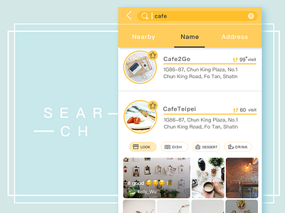 search page design graphic layout restaurant search ui