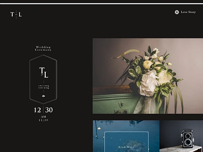 wedding ceremony web design black clean design layout ui web