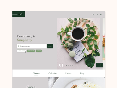 Craft clean green page search simple ui web