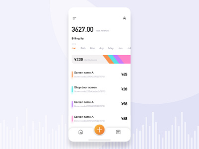 Billing List Design app bill design ui vision