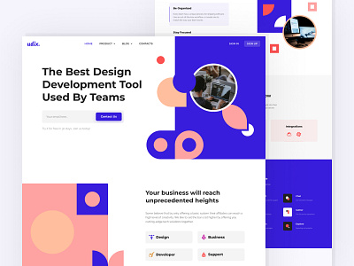 udix. — Demo #8 of UI Kit adaptive blue figma free freebie landing sketch template theme typography udix ui ui kit ui8 ux web white xd