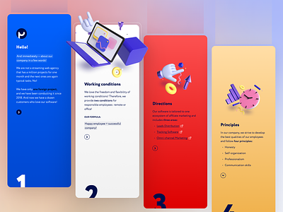 New concept for website! 3d adaptive affiliate blue card design finance illustration landing logo marketing red udix ui ui kit ux web white yellow