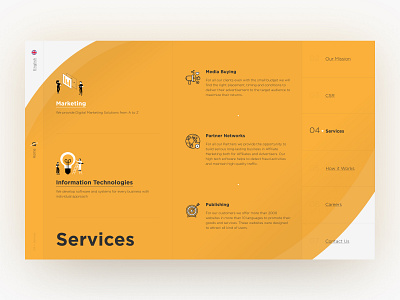 Quantixon — Services adaptive affiliate finance illustration information technology it landing logo marketing media buying partner network promo publishing ui ux web white yellow