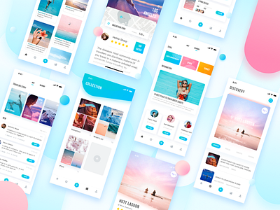 Hitchhiker Travel App Concept app blue concept interface iphonex share stories travel trip ui