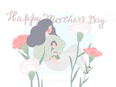 Happy Mother's Day child day flowers illustration ipad mother mothers pro