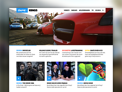 GameKings.tv redesign blog clean flat gaming interface news redesign gamekings sketch sketchapp web webdesign