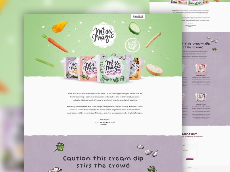 Miss Magic webdesign food corporate artica