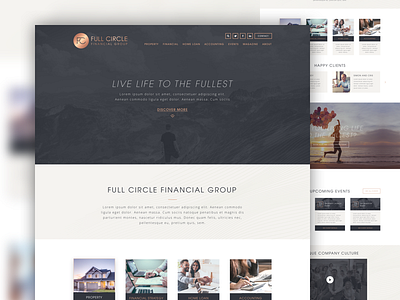 Full Circle Financial Group clean financial redesign sketch website