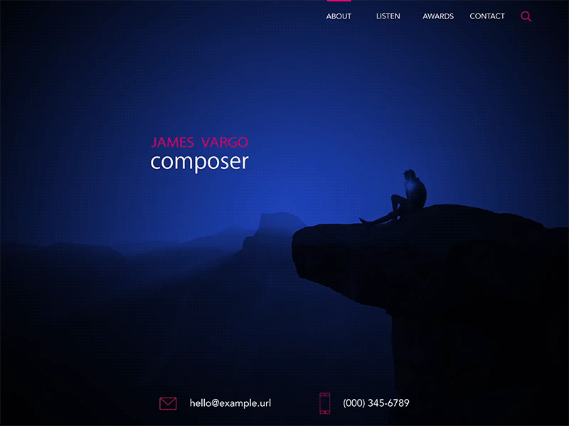 Composer Site Design interaction design music transition uiux web design website