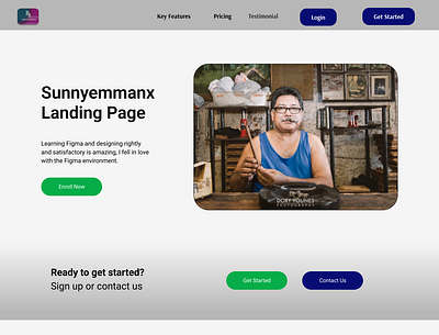 Sunnyemmanx Landing Page app branding design figm graphic design illustration logo ui ux vector website