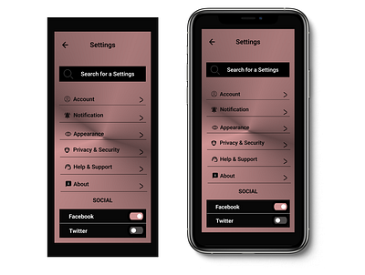 Mobile app Settings page app branding design figm figma graphic design illustration logo ui ux vector