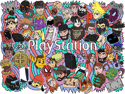 Playstation doodles advertising branding cartoon design doodle doodle art doodles illustration logo ui