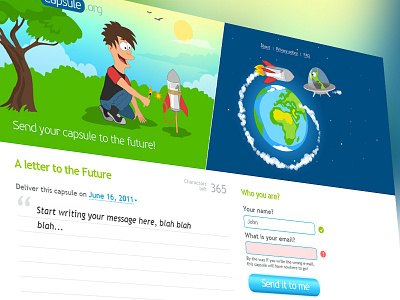 Future Capsule cartoon ui design