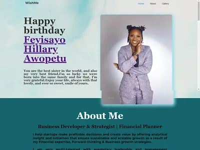 Birthday website #madeinwebflow animation birthday design graphic design logo simple ui ux webflow website