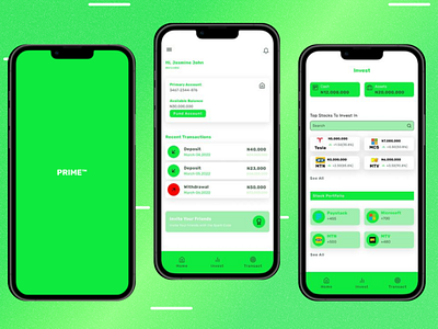 Prime Investment App 3d aesthetics app branding design graphic design illustration logo motion graphics typography ui ux vector