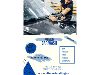 Flyer car wash branding car design graphic design logo