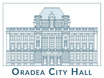 Oradea City Hall building city hall design graphic illustration oradea