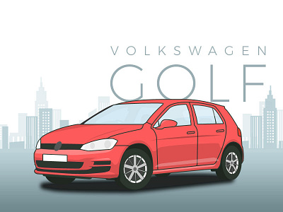 vw golf car golf illustration volkswagen vw