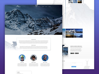 Landing page climbing landing page mountain nature reach web design